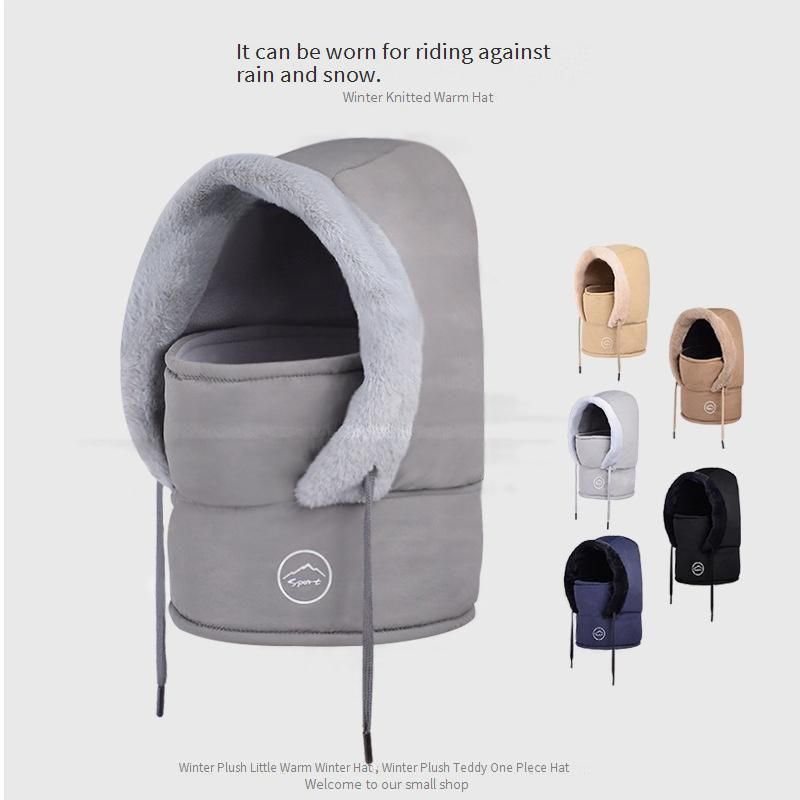 Unisex Winter Cycling Hat With Face Mask - Windproof, Waterproof & Thermal Ear Protection For Biking Commuters_voghion.com