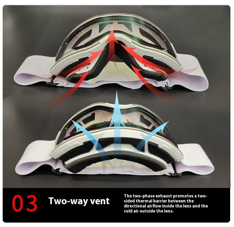 Ski double-layer anti fog cylindrical surface, men's and women's outdoor snow goggles, adult mountaineering skiing_voghion.com