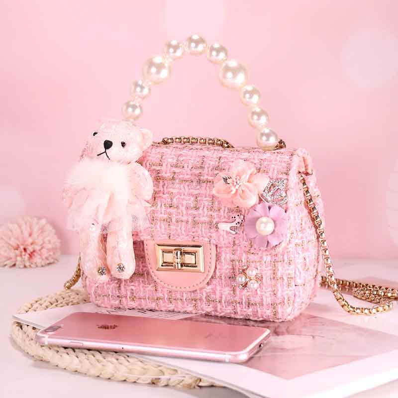 Borsa a tracolla da donna autunno inverno 2024 con motivo a orso dei cartoni animati, per ragazze, alla moda, con perle_voghion.com
