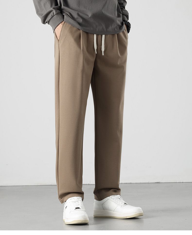 Pantaloni alla moda a gamba dritta casual per uomo, nuovi prodotti autunno inverno, pantaloni in cotone tencel lyocell, larghi e versatili da uomo_voghion.com