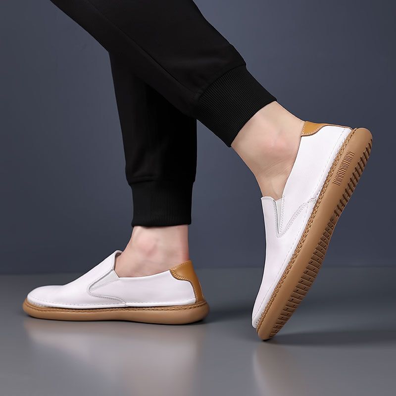 Scarpe casual estive da uomo, con suola morbida, mocassini in pelle bovina, scarpe in pelle traspiranti e versatili per uomo_voghion.com