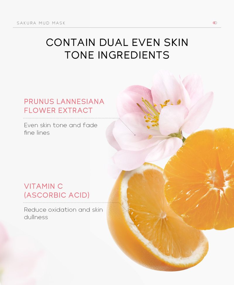 Trattamenti e maschere Maschera di fango Sakura (scatola colorata) 30 g Detergente, idratante e nutriente FDA_voghion.com