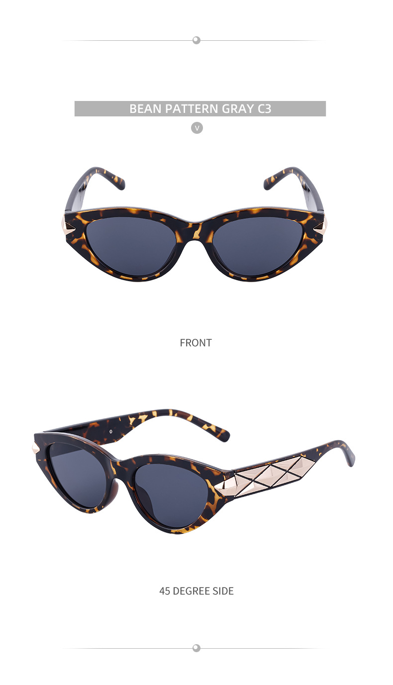 Foto di strada alla moda cat's eye, occhiali da sole resistenti ai raggi UV, occhiali da sole femminili_voghion.com