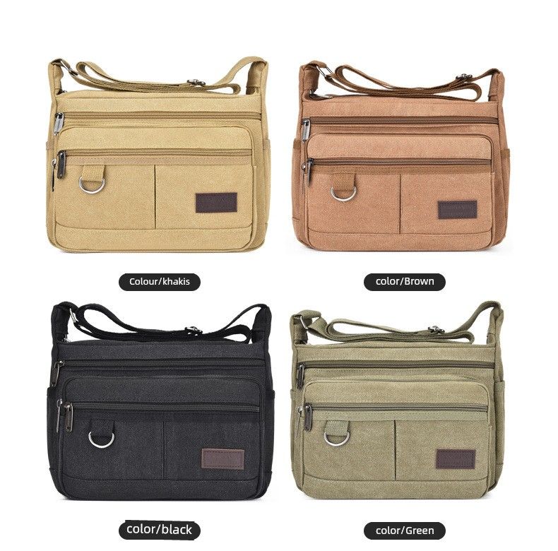 Men's Outdoor Large Capacity Shoulder Canvas Bag_voghion.com