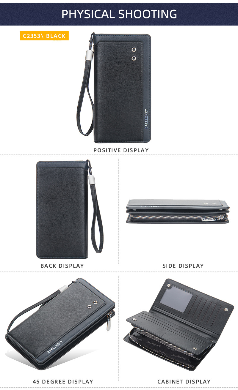 Meeste kotid Meeste Clutch Uus Multifunktsionaalne Multi Card Tõmblukk Business Clutch Pikk rahakott_voghion.com