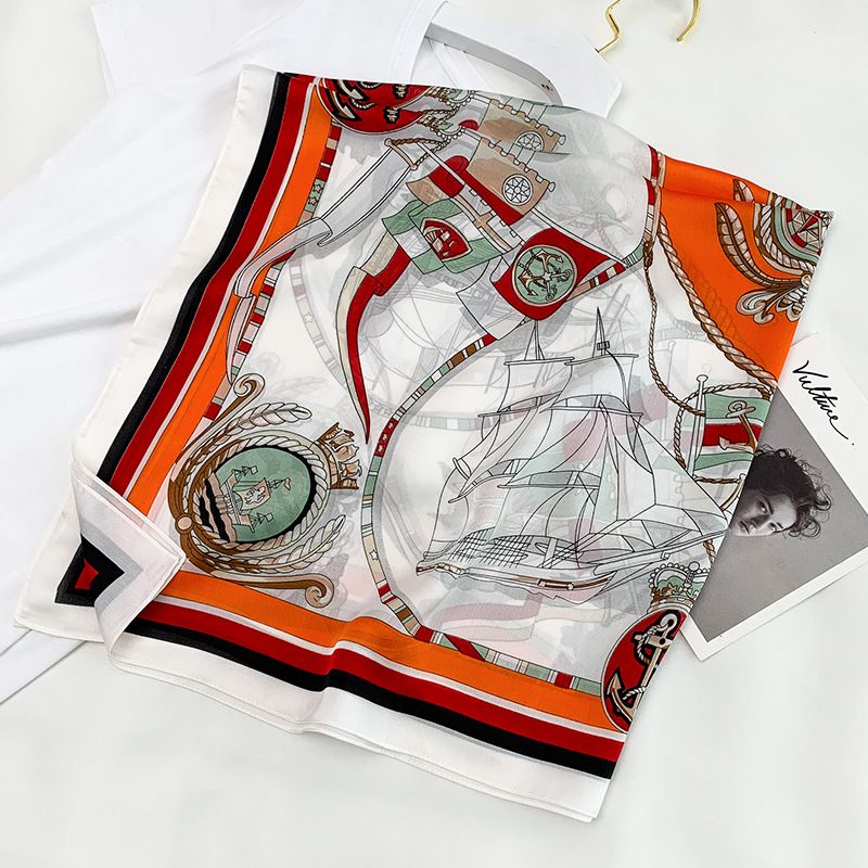 Spring and Autumn New Fashion Trend Women's Navy Style Proessional Simulation Silk Decoration Shawl Sun Protection_voghion.com