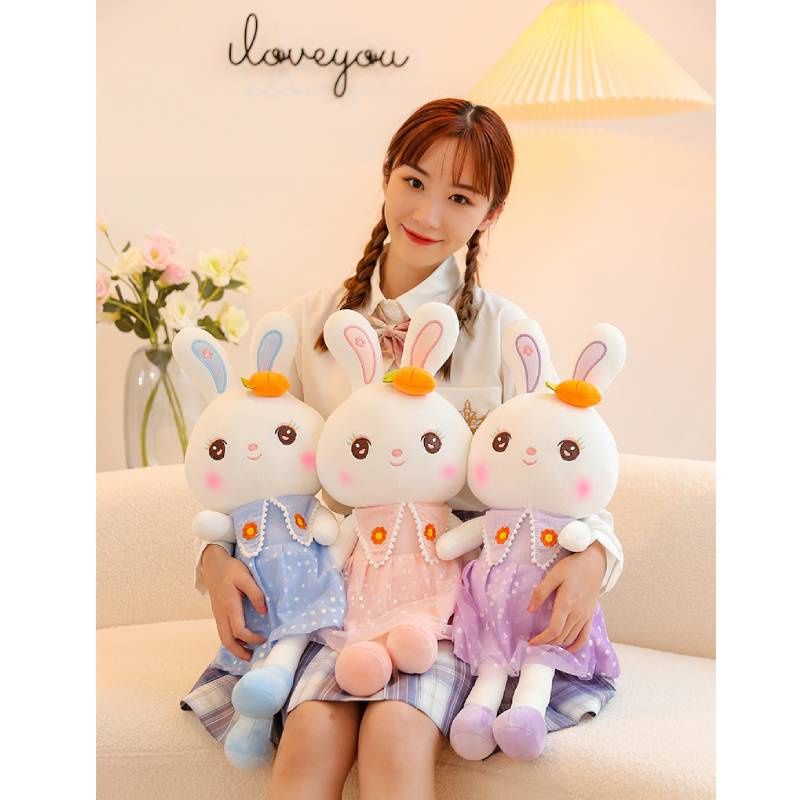 Niedliches Plüschkaninchen-Spielzeug, Stoffhasenpuppe für Mädchen_voghion.com