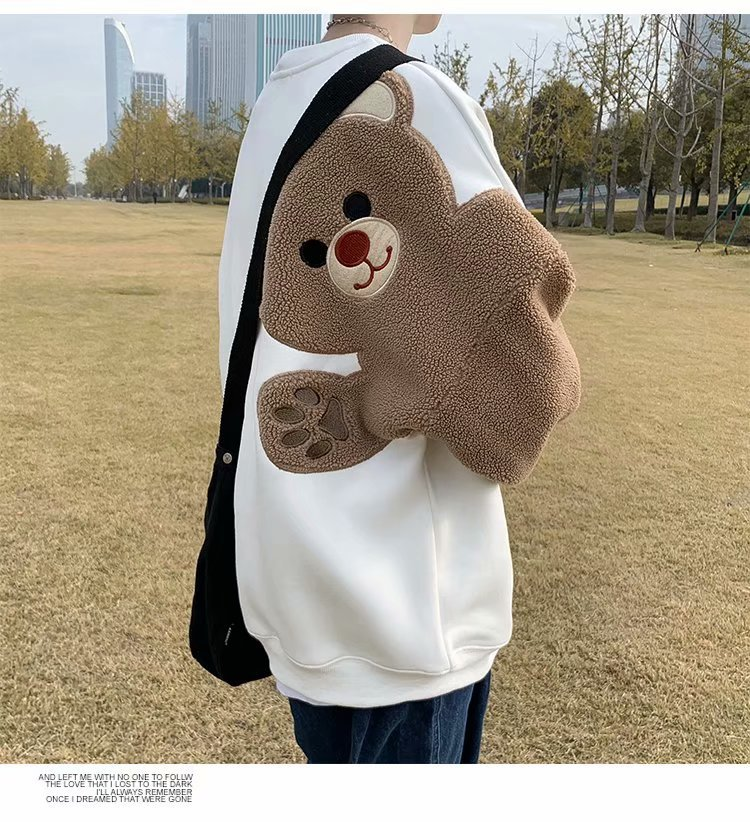Abbigliamento da uomo Felpa con cappuccio in pile di agnello per uomo e donna, marchio Instagram, più giacca da coppia in pile spesso e allentato_voghion.com