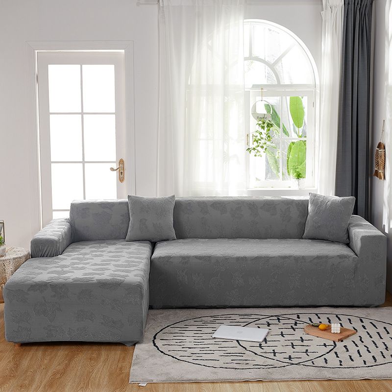 Sofa cover high weight thickened knitted full elastic universal full cover chaise longue sofa cover_voghion.com