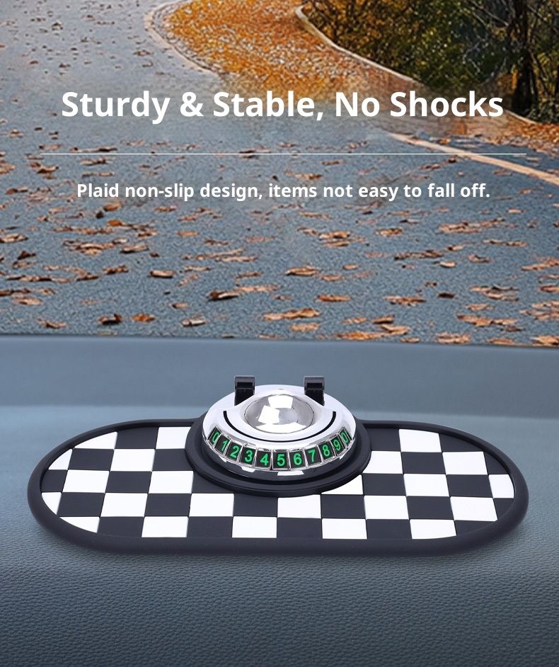 Small Deng Small Deng New Phone Anti-Slip Mat Moving Car License Plate Holder 3-in-1 Multi-Function Dashboard Navigation Stand Heat Resistant_voghion.com