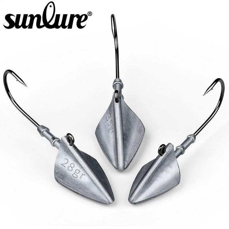 Long Casting Lure Anti-Hooking Original Color Fish Lead Head 7g-35g Soft Worm Weighted Root Fishing Hook_voghion.com