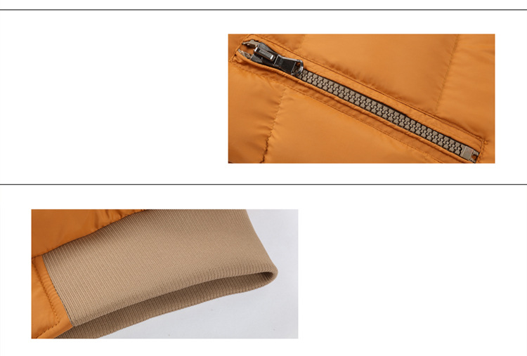 Jachetă bărbătească de iarnă, croială casual, cu buzunar roșu cu fermoar, guler detașabil, îngroșată, cu buzunar, culoare uni, căptușită cu fermoar_voghion.com