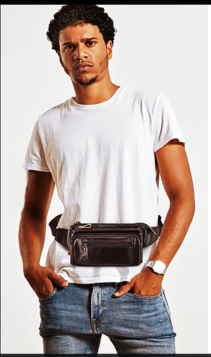 Designer Mode Persönlichkeit Trend Leder Herren Hüfttasche Oberschicht Rindsleder Multifunktionale Brusttasche Retro Umhängetasche Herrentasche Explosion_voghion.com