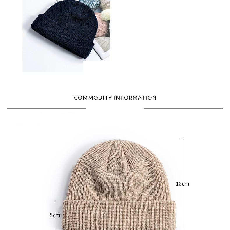 Unisex Wintermütze, warme gestrickte lässige Beanie, Totenkopfmütze, Geschenk für Herren, warme Manschettenbeanie, Umschlagmütze_voghion.com
