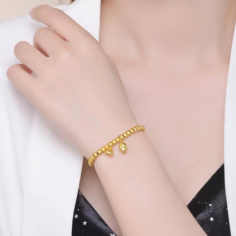 Nytt armband med runda pärlor i legering, slätt lotusfrö, lotuskapselarmband, kvinnligt två världars direktsänd dräneringssmycke_voghion.com