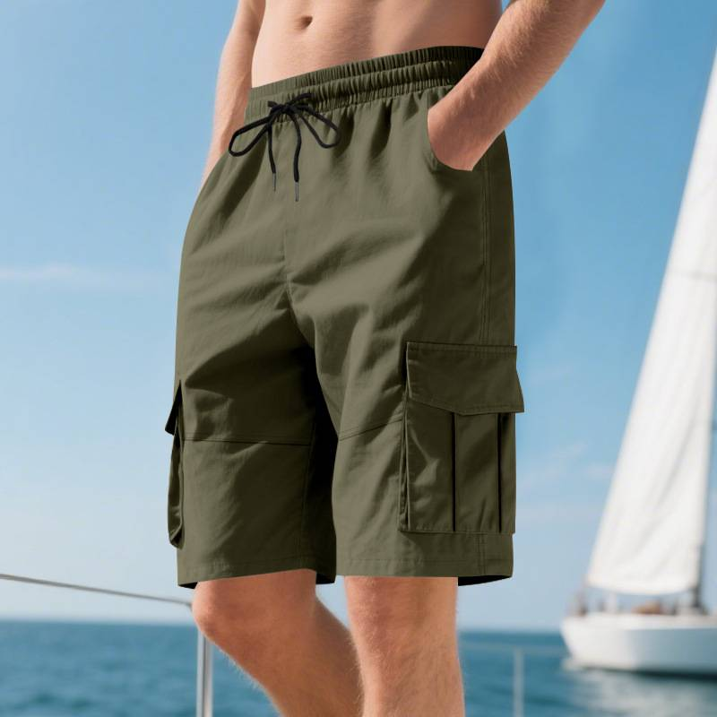 Men's Summer Cargo Shorts 5" Inseam - Loose Fit Utility Work Shorts With Multi-Pockets, Squat-Proof Casual Athleisure_voghion.com