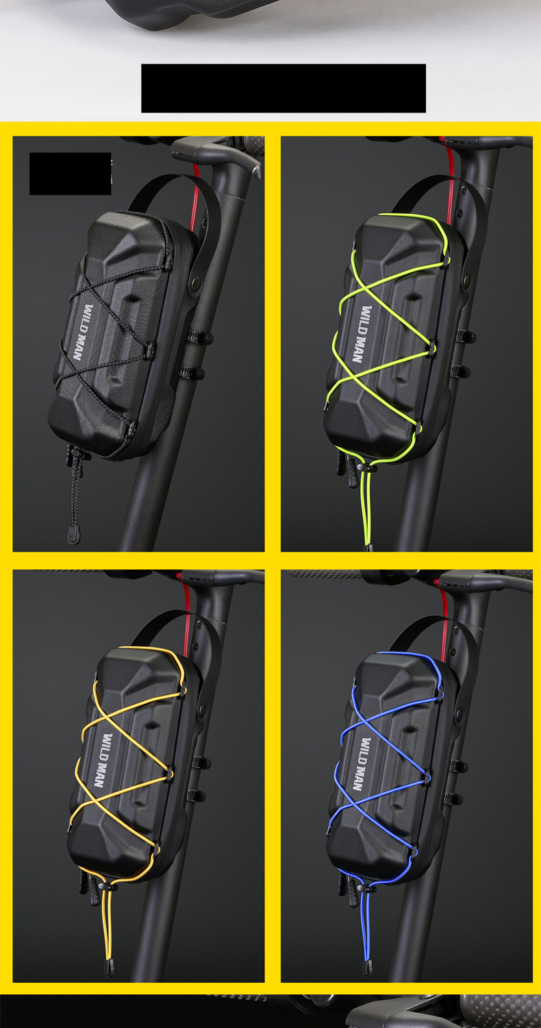 Borsa a sgancio rapido anteriore per monopattino elettrico, in EVA con guscio rigido, borsa per forcella anteriore per bicicletta, borsa pieghevole per manubrio anteriore_voghion.com
