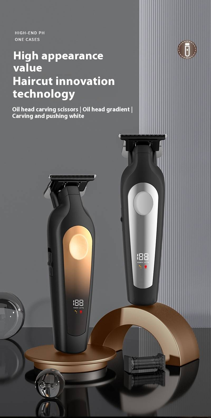 Professional Hair Clipper For Men - Rechargeable Cordless Trimmer For Fades, Undercuts & Beard Styling_voghion.com