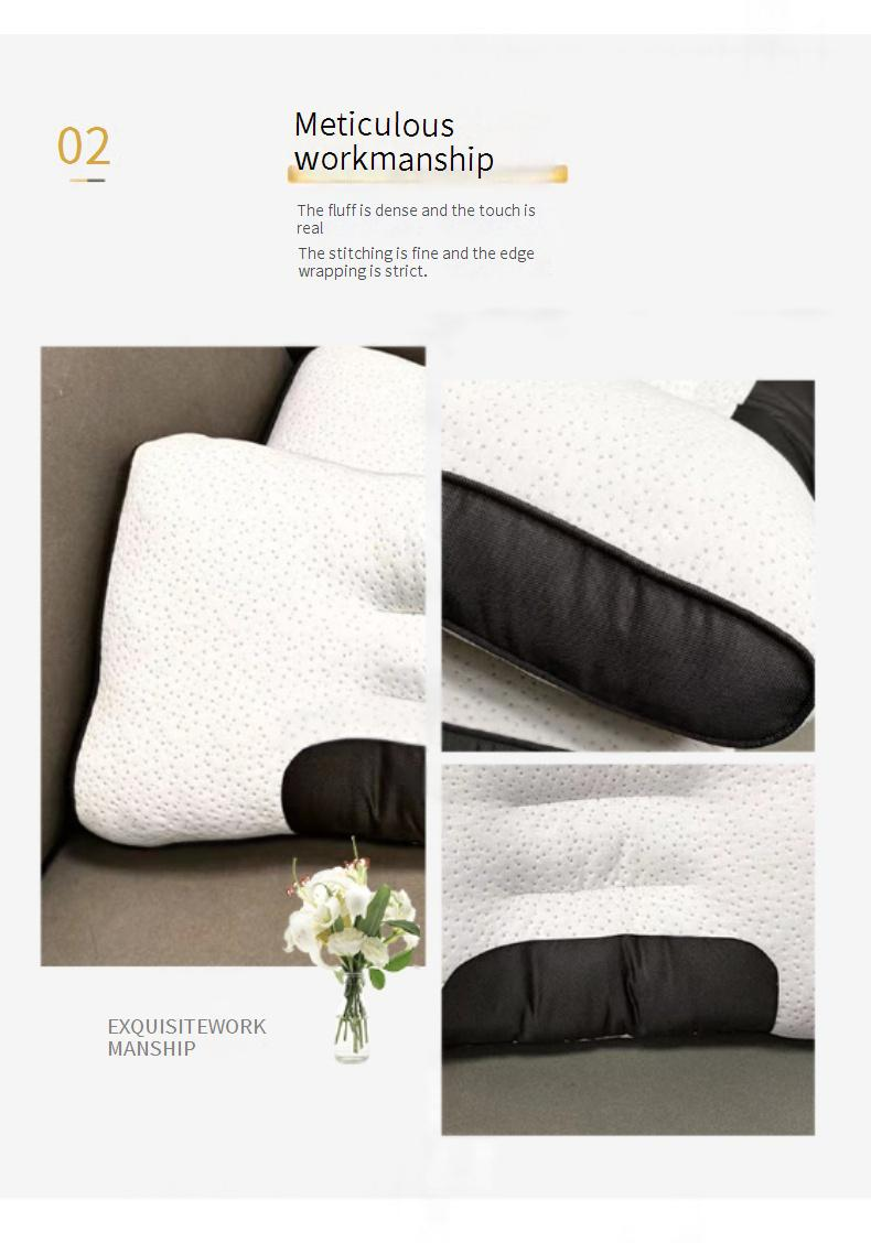 Yetişkinler İçin Ergonomik Boyun Destek Yastığı - Sarkmayı Önleyen Elyaf Dolgulu Nefes Alabilir Polyester (40x60 cm, Beyaz, Tek Beden)_voghion.com