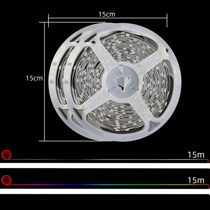 Glitzerlife LED Strip 30m Lichtband Smart - RGB LED Streifen 16 Mio. Farbwechsel Musik Lichterkette Einstellbar Mit Fernbedienung App Steuerbar Für Schrankdek_voghion.com