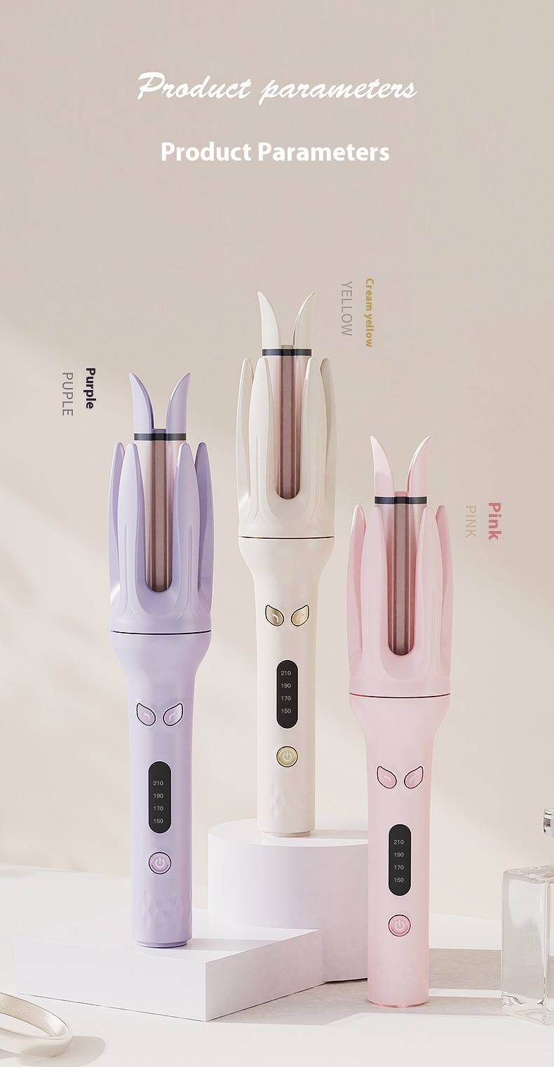 Ceramic Hair Curler With 15-Temp Settings & 25W Fast Heating - 28mm Curling Iron For Wet/Dry Hair_voghion.com