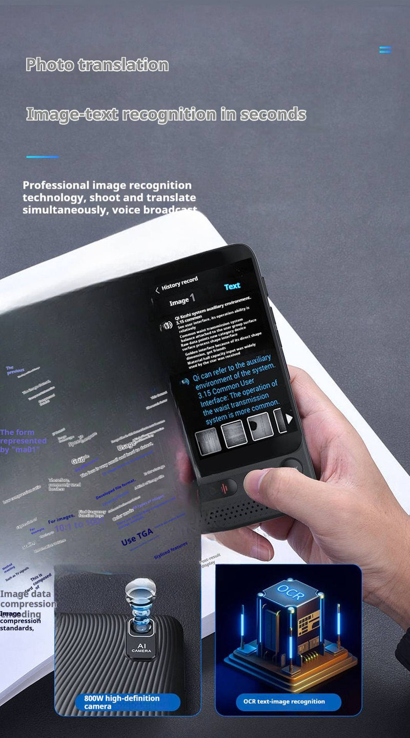 AI Smart Translator - Real-Time 16-Language Voice Translation Device For Business, Travel & Study (Arabic/Asian Languages/Offline Mode)_voghion.com