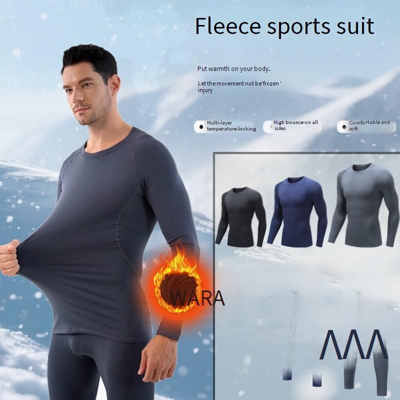 Men's Fleece-Lined Compression Workout Pants - High Elasticity, Quick-Dry, Thermal Training & Basketball Leggings For Gym & Outdoor Sports_voghion.com