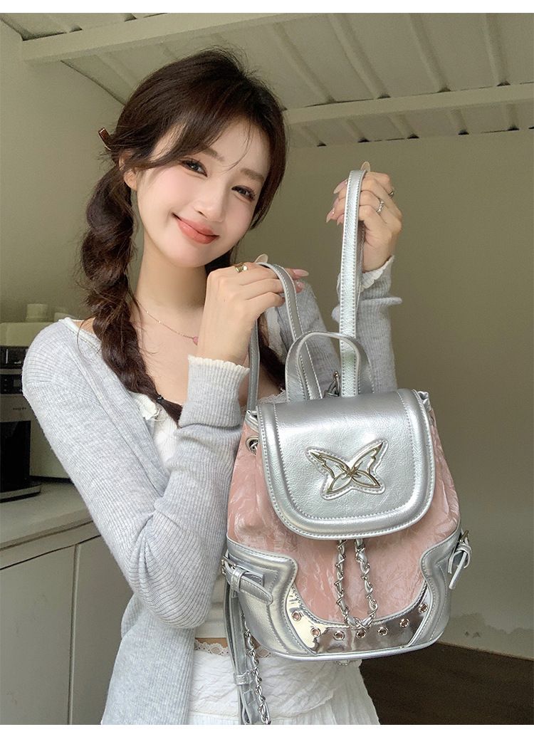 Commuter Fashion Backpack Versatile Chain-Strap Backpack 2025 Fall/Winter New_voghion.com