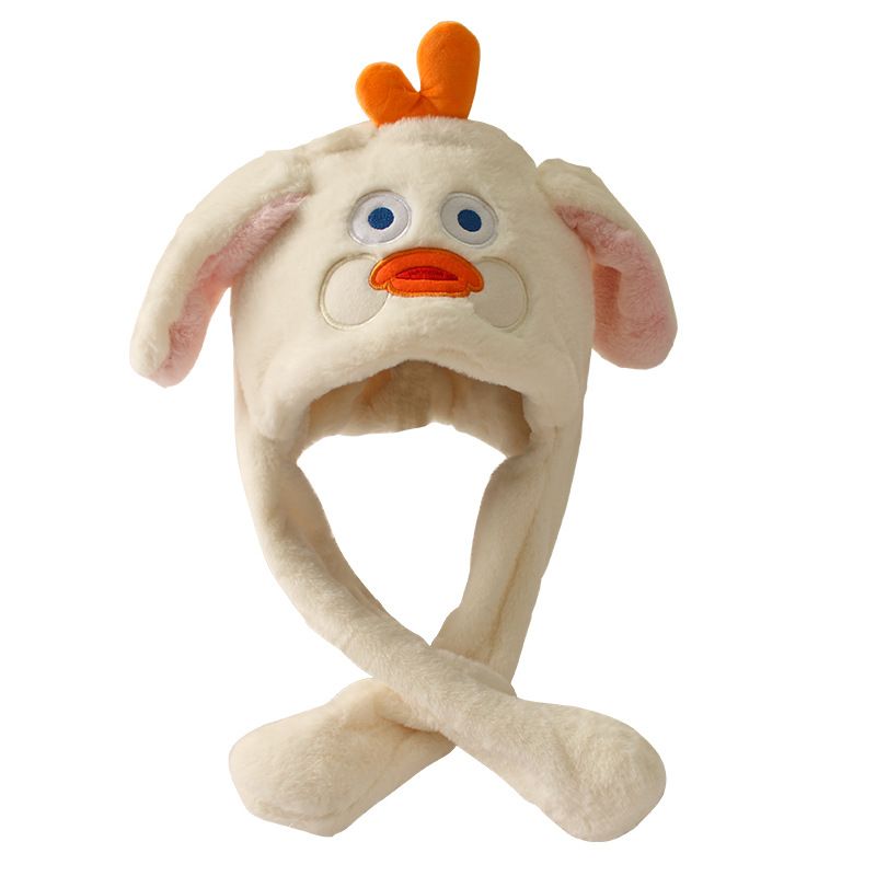 2024 of the New Year Tiger Ear Two Piece Set Ins Korean Versatile Cute Warm Scarf Hat_voghion.com