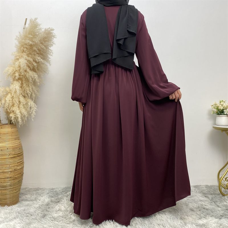 Abaya preta solta para mulheres, quimono muçulmano, dubai, com zíper frontal, vestido longo marroquino, jalabiyat, árabe, eid, kaftan feminino_voghion.com