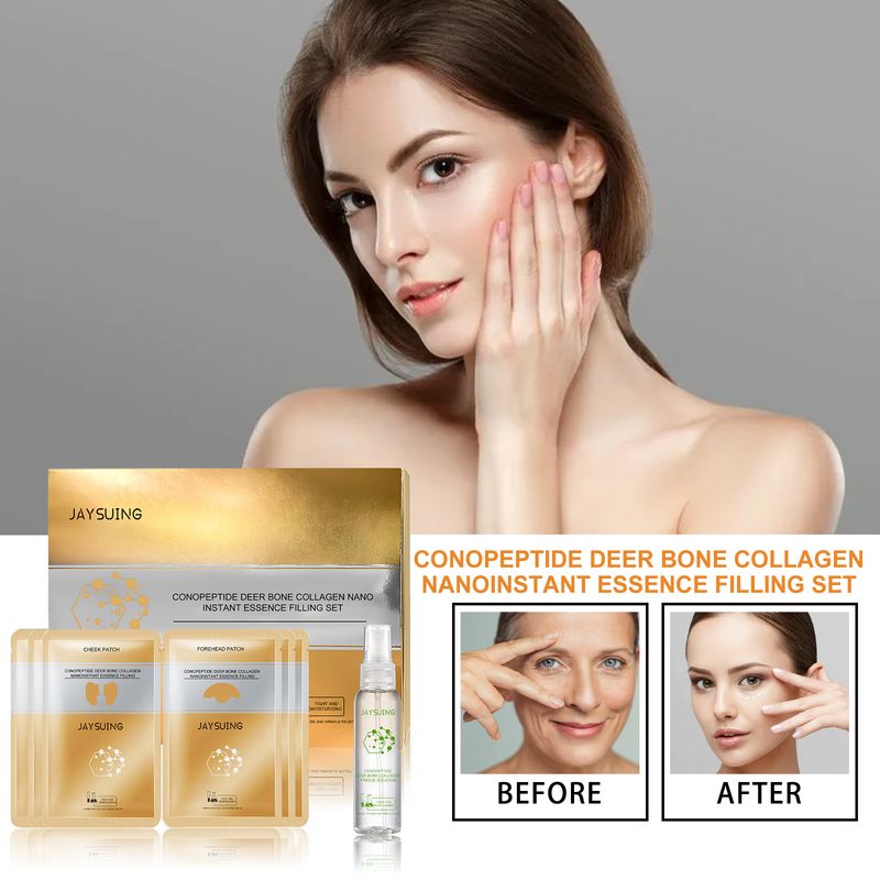Jaysuing Snail Peptide Deer Bone Collagen Essence Set Ljusar upp fina linjer, motverkar åldrande, återfuktar och stramar upp ansiktshuden_voghion.com