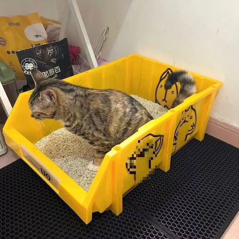 Bac à litière extra-large pour chat Maine Coon, grand récipient, entièrement ouvert, géant, par défaut_voghion.com