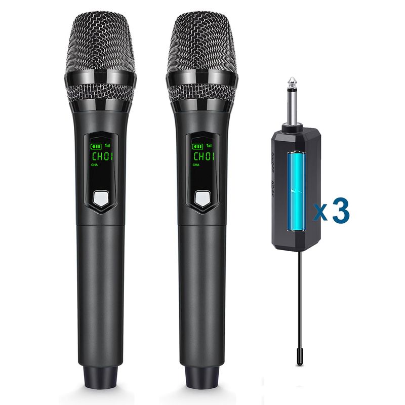 Tragbares drahtloses dynamisches System mit 3 Batterien für Sprachgesangsmikrofon_voghion.com