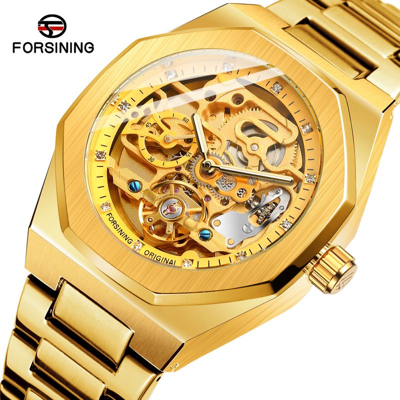 Men's Automatic Mechanical Watch With Luminous Hands, Three Subdials, And Day Display - Stainless Steel Band Six Pin Week Steel Belt Mechanical Watch_voghion.com