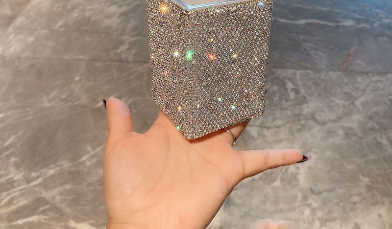 Luxury Acrylic Car Organizer With Diamond Accents – 18L Large Capacity Waterproof Storage Box For Makeup Brushes, Pens & Essentials_voghion.com