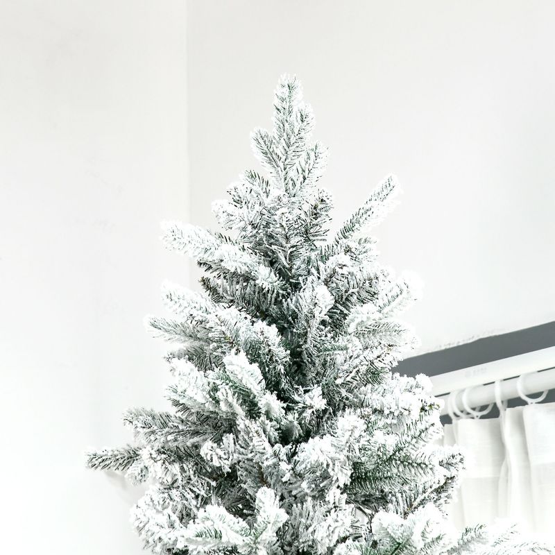 9 Ft Pine Snow Flocked Artificial Christmas Tree With 616 Realistic Cedar Branches, Auto Open, Home Holiday Decoration, Green_voghion.com
