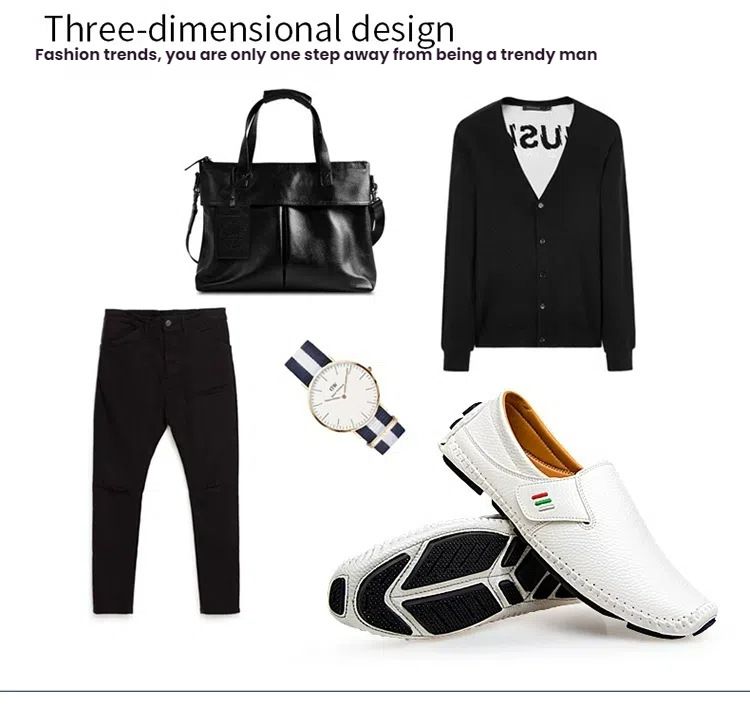 Voyage Voyage Foreign Trade Handmade Stitched Mark Line Loafers Extra Large Casual Men's Shoes_voghion.com