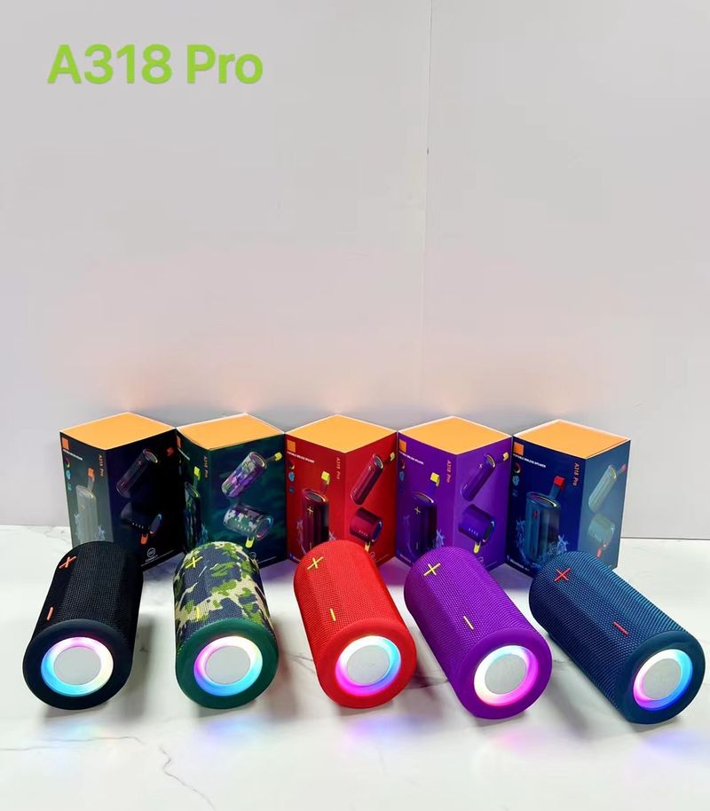 New A318pro Bluetooth waterproof outdoor handheld 15W subwoofer RGB color lights network speaker_voghion.com