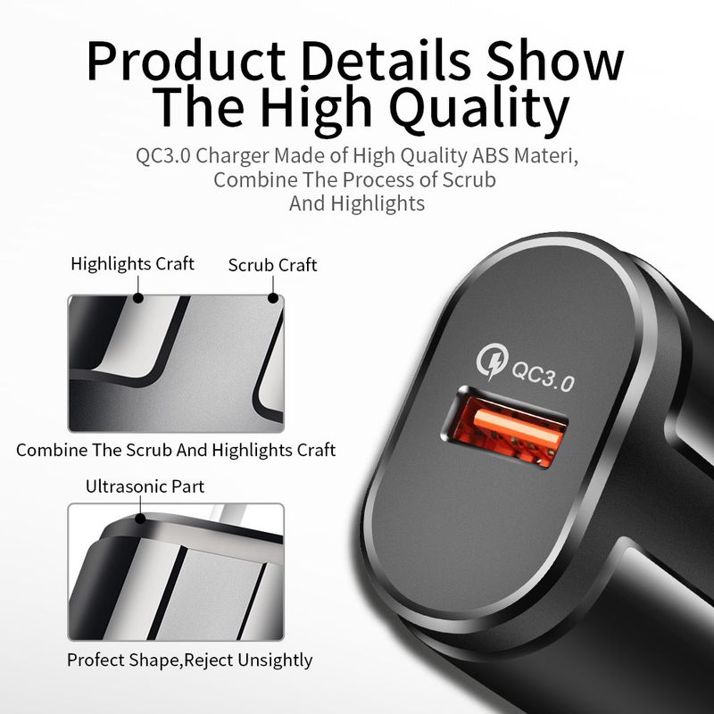 QC3.0 Mobile Phone 9V2A Charger Multifunctional Universal Fast Adapter 3A Charging Head_voghion.com