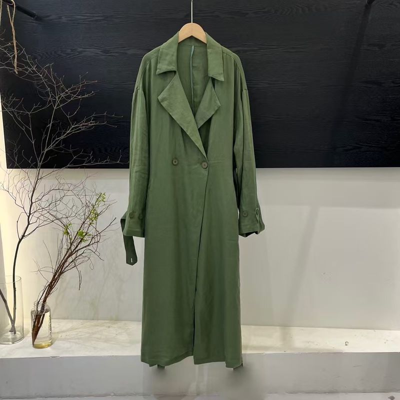 Women's Clothing Women's Clothing Women's Clothing Women's Solid Color Long Sleeve Loose Thin Linen Women's Spring New 2_voghion.com