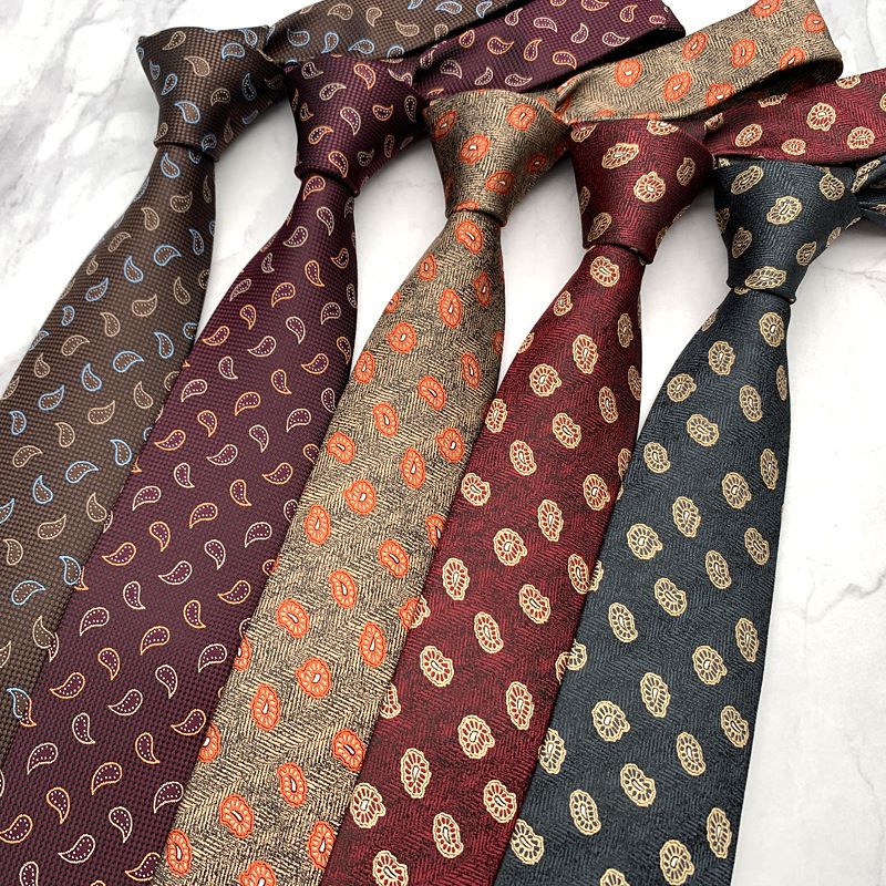 Tie For Men Formal Suit Accessory Fashion Paisley Cashew Pattern Hand-Knotted Wide Version 8CM_voghion.com