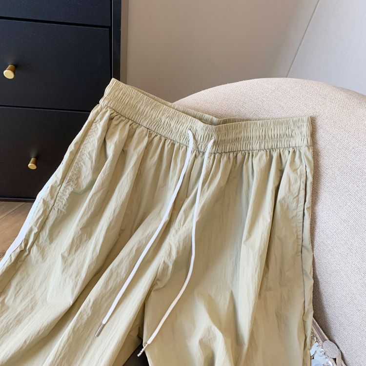 Pantaloni sportivi casual da donna, estivi, con elastico in vita e coulisse, nuovi design, larghi e larghi._voghion.com