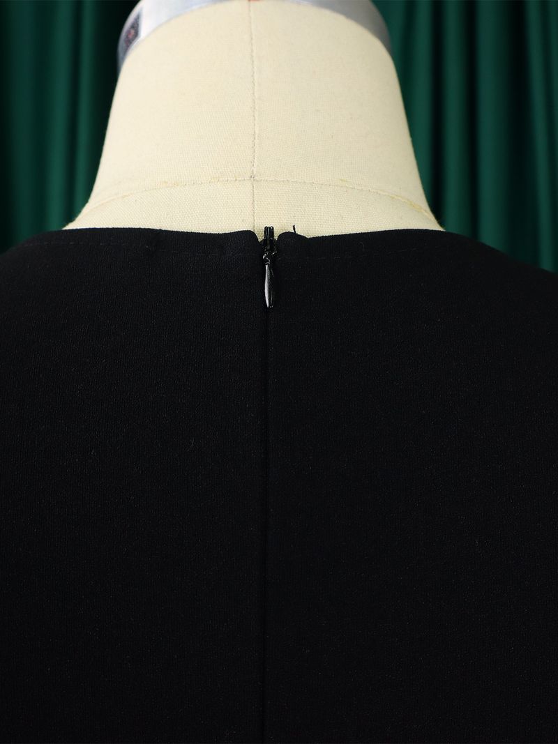 Women's Clothing V Neck Ruffled High Waist Slim OL Commuter Pencil Skirt_voghion.com