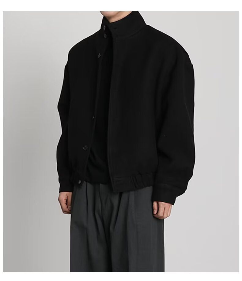 2025 Autumn Winter Trendy Brand Workwear Stand Collar Wool Coat British Style Niche Design Baseball Jacket Trend_voghion.com