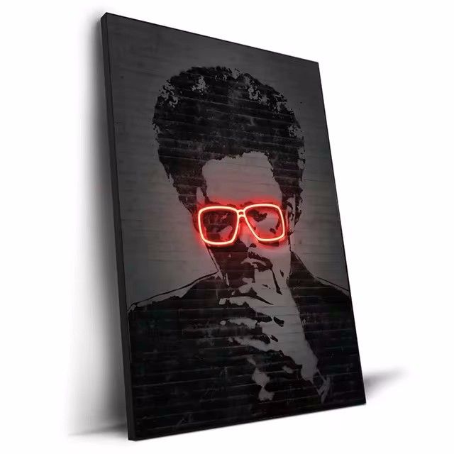 New Abstract Neon Light Design Rapper Poster Hip Hop Wall Art Graffiti Decorative Painting_voghion.com