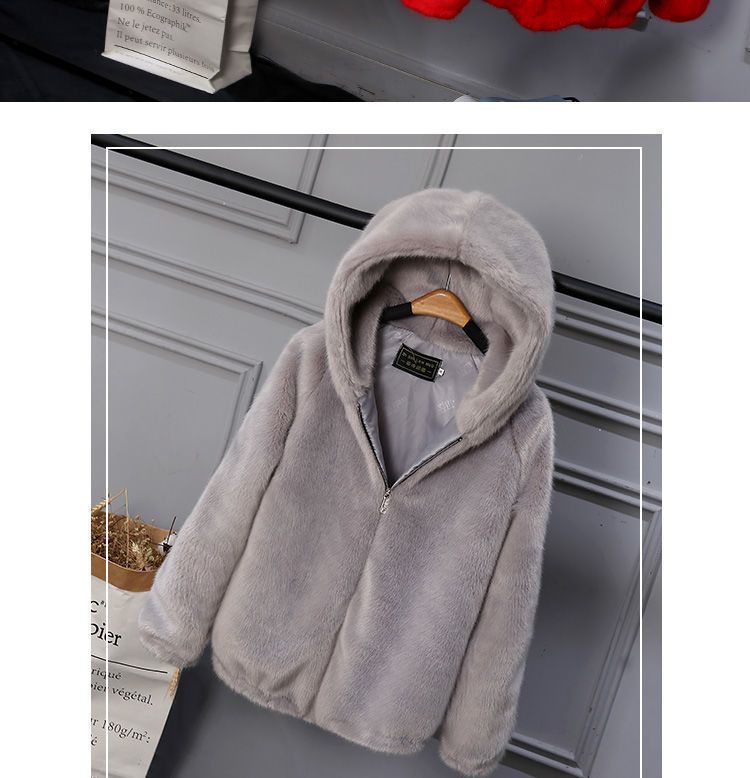 Schmaler, kurzer Damenmantel aus Kunstpelz aus Rex-Kaninchenfell – Plüschige Winterjacke mit Kapuze (Weiß/Gräulich/Schwarz/Rosa/Rot, S-3XL)_voghion.com