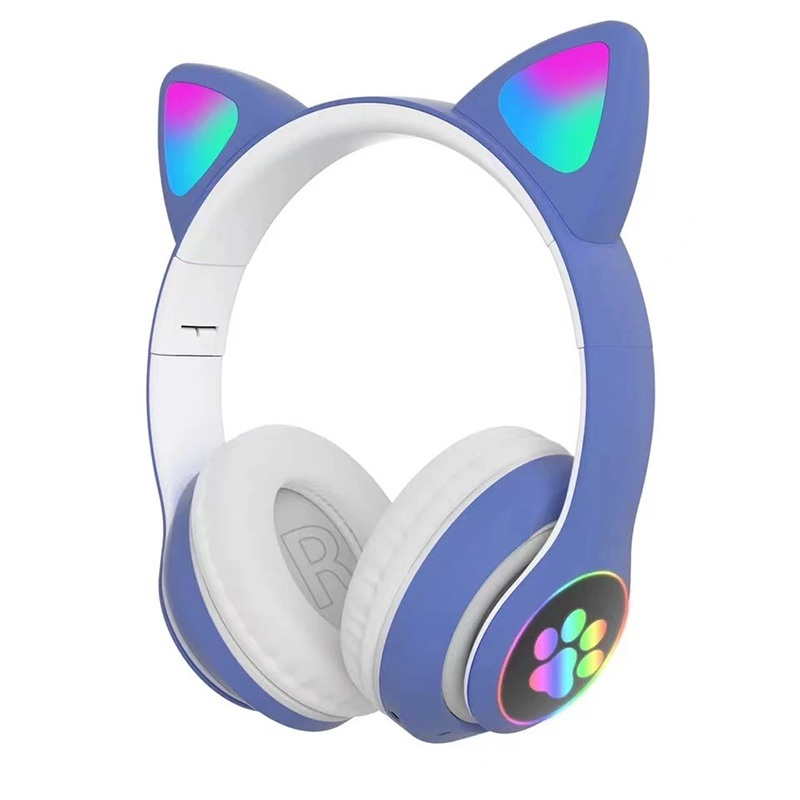 Auricolari Bluetooth originali Gatto Arcobaleno colorato RGB Retroilluminazione wireless 5.3 TF FM Stereo Hifi Sound Gaming Auricolari per iPhone Xiaomi_voghion.com