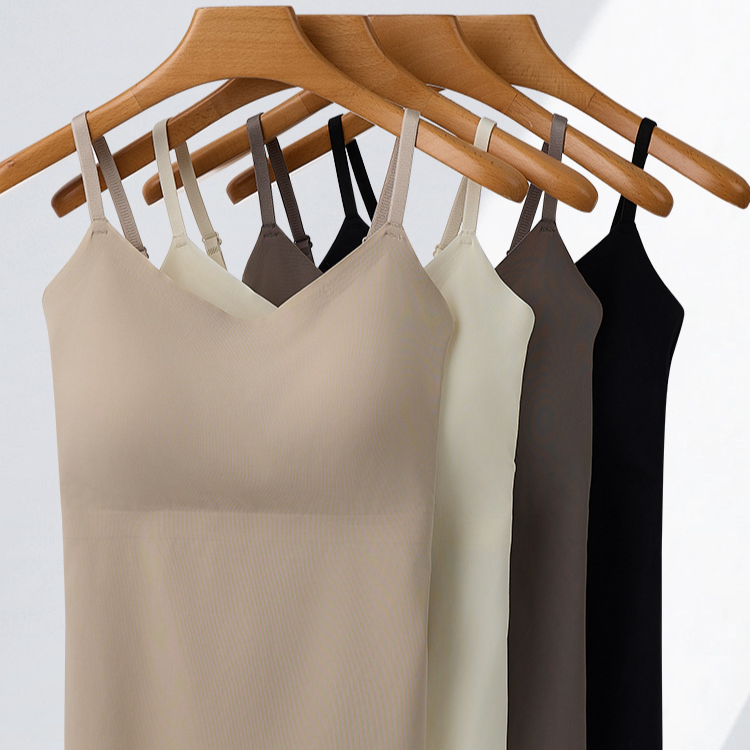 Camisole longue sans anneau en acier pour femme, joli dos, coupe fixe, vêtements d'intérieur, vêtements d'extérieur, bas sans couture, gilet pour femme_voghion.com