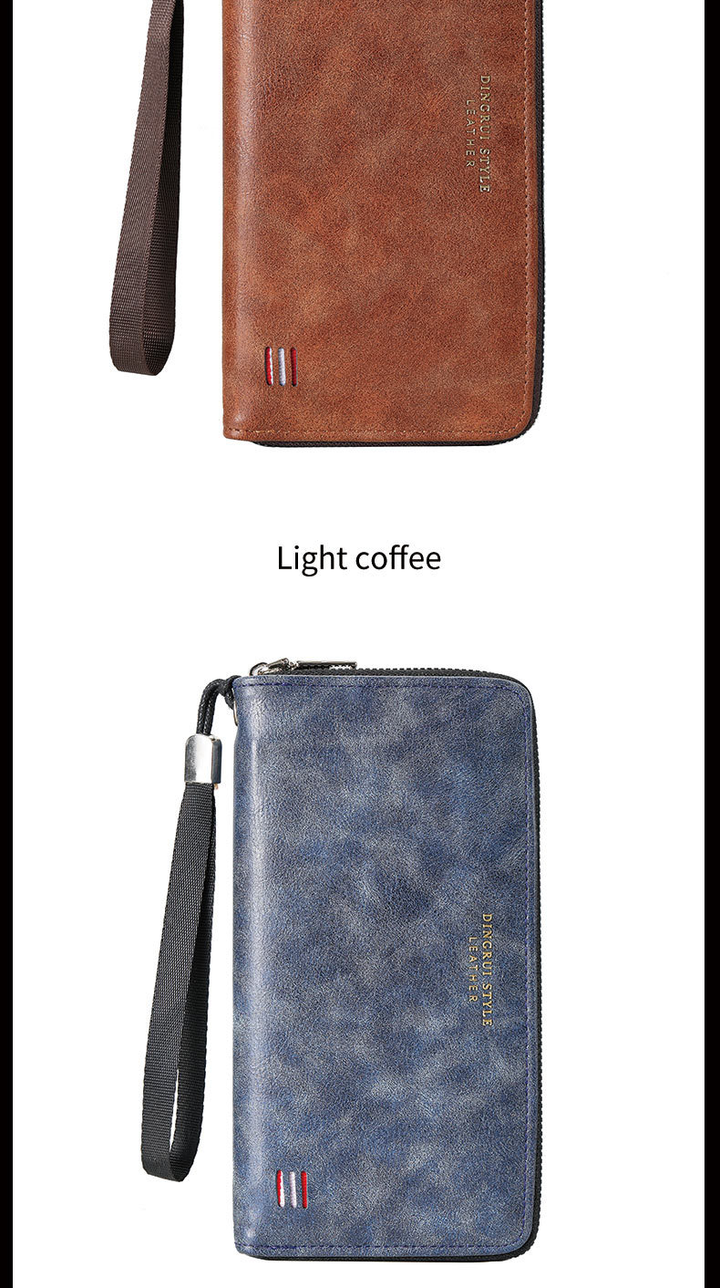 New Men's Wallet Casual Multi Card Slot Long Wallet Mobile Phone Coin Purse Large Capacity Clutch Bag_voghion.com