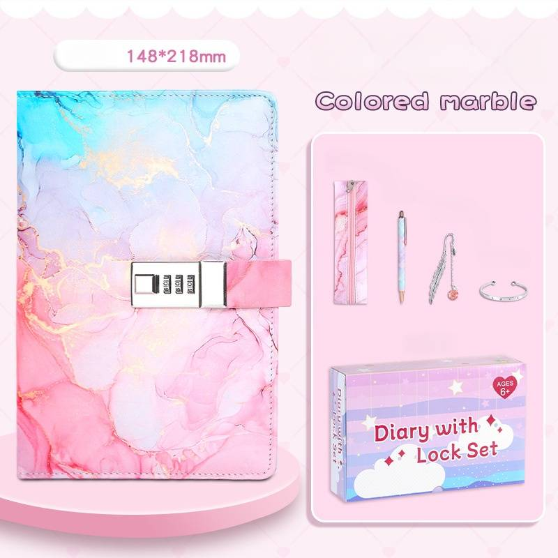 A5 Lockable Password Journal Notebook - PU Leather Cover, 90 Sheets 100g Woodfree Paper, Vintage Style Diary For Students & Creative Writing_voghion.com